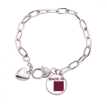 Qatar Country Love Heart Chain Bracelet Jewelry Charm Fashion