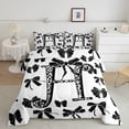 thumbnail image 3 of Feelyou Modern Monogrammed H Bedding Comforter Set, Kawaii Princess Black Bow Twin Comforter Sets, Fashion Initial Letter Reversible Bedding Set, Super Cozy Room Decor, 2 Pieces, 3 of 9