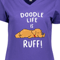 thumbnail image 4 of Inktastic Doodle Life is Ruff Golden Doodle Women's V-Neck T-Shirt, 4 of 5