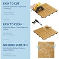 thumbnail image 4 of Yellow 33 Pack Acacia Wood Deck Tiles Interlocking, 12" x 12" (32 Sq ft Total Coverage), Non-Slip Water-Resistant Flooring for Outdoor Patio, Balcony, Poolside-DIY, Indoor & Outdoor Use, 4 of 6