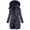 A-Purple, variant on Inleife Winter Jackets for Women Women's New Solid Color Long-sleeved Hooded Fashion Cotton-padded Jacket