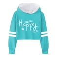 thumbnail image 1 of FAOWME Child Girls Long Sleeve Letters Solid Color Crop Sweatshirt Hoodie Pullover Tops For Kids Sky Blue 4-5 Years, 1 of 4
