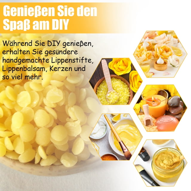 Wosthever Pastillas de cera de abejas naturales para proyectos de bricolaje, aplicaciones amplias, bolitas de cera de abejas cosméticas, cuentas Kits para hacer velas