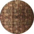 thumbnail image 1 of Ahgly Company Indoor Round Oriental Brown Industrial Area Rugs, 4' Round, 1 of 4