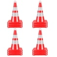 thumbnail image 3 of 28" PVC Traffic Cones 12 Pack, Portable Safety Cones with UV-Protected Surface and Reflective Collars, Orange Parking Lot Cone Construction Cones for Warehouse Organization and Crowd Control, 3 of 10