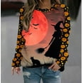 thumbnail image 2 of DOSUKRAI Happy Halloween Sweatshirts for Women Graphic Sweatshirts Long Sleeve Crew Neck Pullover Fall Lightweight Sweater Tops 2025 Multicolor,XL, 2 of 5