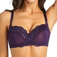 thumbnail image 2 of YANDW Plus Size Unlined Balconette Bra Lace Demi Bralettes Underwire Bras for Women, Purple 36C, 2 of 7