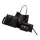 thumbnail image 5 of 4 piezas de bolso de cuero para mujer, bolso de mano, bolso de hombro, bolso de hombro, bolsos Negro Colcomx Bolsos de hombro Cartera de embrague, 5 of 7