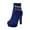 Blue, variant on Fesfesfes Black Platform Boots for Women And Winter Plus Size Ladies Knight Metal Chain Tassel Water Platform Super High Heel Side Zipper 5.5(36)