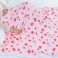 thumbnail image 4 of Strawberry Blanket Cute Soft Lightweight Strawberry Flannel Throw Blanket for Bed Couch Sofa Sweet Fruit Fuzzy Blanket All Season Gifts for Girls Women (50"x60", Strawberry-2), 4 of 6