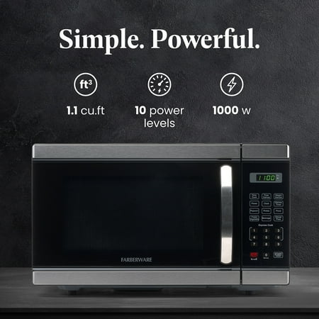 Farberware - Professional 1.1 Cu. Ft. Countertop Microwave with Defrost