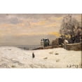 thumbnail image 2 of Hippolyte Camille Delpy 18x13 Black Ornate Wood Framed Double Matted Museum Art Print Titled - Snow in Montmartre (1869), 2 of 5