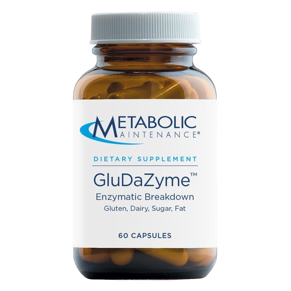 Metabolic Maintenance GluDaZyme - Digestive Enzymes to Support Gluten, Dairy, Carbohydrate   Protein Digestion - DPP-IV Blend with Lactase, Amylase, Lipase (60 Capsules)