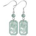 thumbnail image 4 of EOEMY Natural A-Grade Jade Rose Earrings S925 Silver Set Jade Earrings Pendant L-D256, 4 of 7