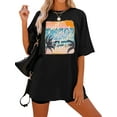 thumbnail image 3 of QAFOPEH Women Salt Water Sunshine Beach Round Neck Short Sleeve Oversized Top, 3 of 6