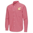 thumbnail image 2 of Men's Antigua Red Calgary Flames Ellis Tri-Blend Long Sleeve Button-Down Shirt, 2 of 3