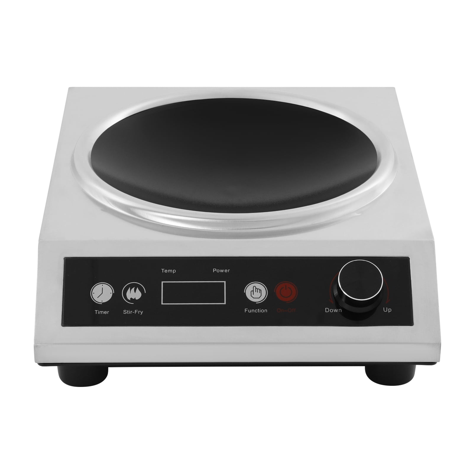 Heavy‑Duty 1800W Concave Surface Induction Cooktop – Portable Countertop Burner with 10 Power & Temp Levels, 1–24h Timer, Rapid Stir‑Fry Mode, Smart Safety Protection for RV, Small Kitchen & Dorm