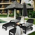 thumbnail image 1 of Gymax Ensemble de 2 Chaises Longues de Patio Réglables Pliantes Fauteuils Inclinables de Soleil Noir, 1 of 10