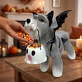 thumbnail image 5 of Halloween Bats Schnauzer Ghost Bucket, 10" Resin Schnauzer Bat Figurine with Ghost Bucket, Cute Spooky Statue for Home Mantel Shelf Halloween Decoration,1 PCS, 5 of 7