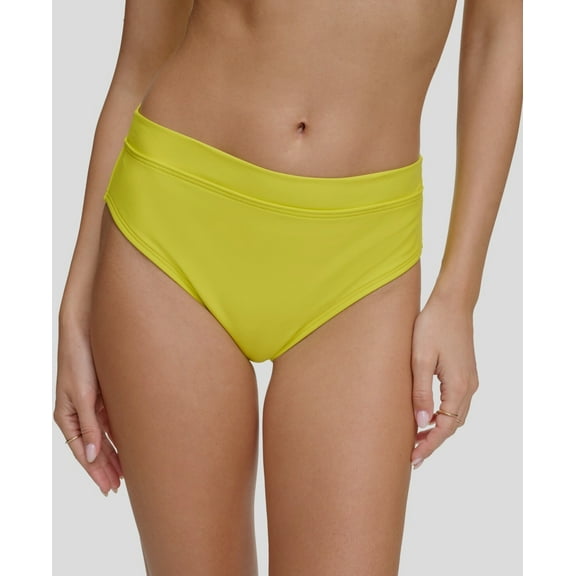 DKNY Womens Yellow High Waist Bikini Swim Bottoms Size XL