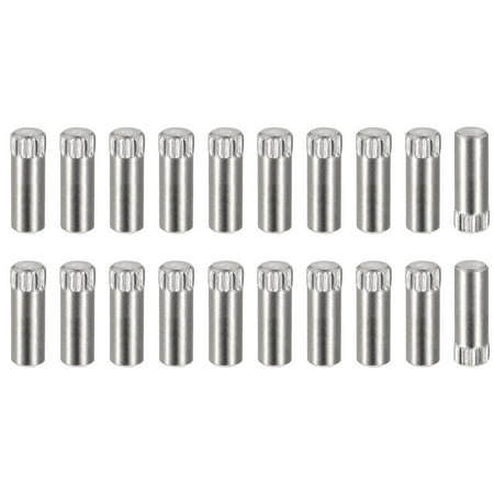 

5x16mm 304 Stainless Steel Dowel Pins 20 Pack Knurled Head Flat End Dowel Pin