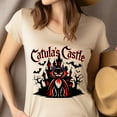 thumbnail image 2 of Catula’s Castle Halloween Shirt – Vampire Cat Haunted House Tee, Natural, Size 3XL, 2 of 6