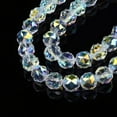 thumbnail image 5 of Electroplate Transparent Glass Beads Strands AB color Plated Faceted Round Clear AB 10x10x9.5mm Hole: 1.5mm about 58~60pcs/strand 21.65~22.44 inch(55~57cm), 5 of 6