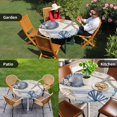 thumbnail image 4 of Navy Blue Coastal Round Tablecloth for 55-60 Inch Tables,Fitted Table Cover with Elastic Edge,Vintage Sea Beach Shell Starfish Waterproof Outdoor Table Cloth Protector for Patio Garden Dinner Picnic, 4 of 9