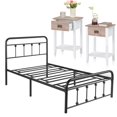 thumbnail image 1 of VECELO 3-Piece Bedroom Sets Metal Bed Frame and 2 Nightstand, 1 of 8