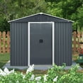 thumbnail image 7 of Alvantor 8 x 4 FT Outdoor Storage Shed Metal Garden Shed with Sliding Door and Window for Backyard, Garden, Black, 7 of 7