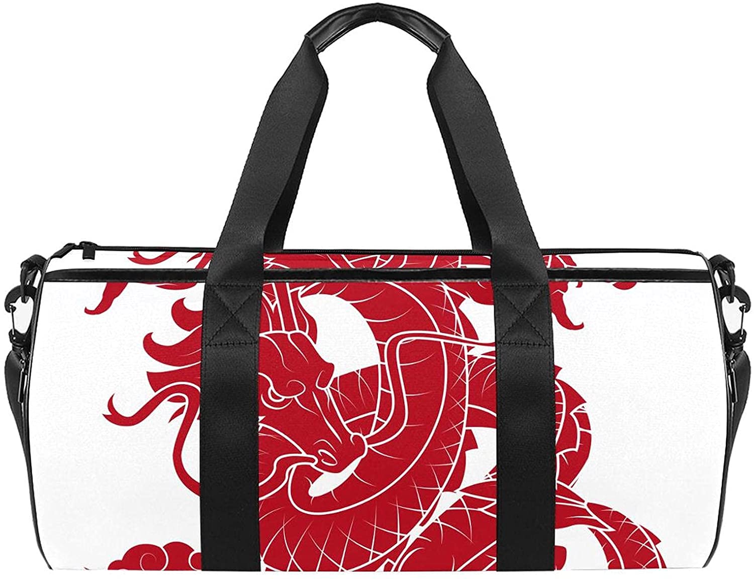 Sport Duffel Bag Chinese Dragon Gym Bag Kids Swimming Bag Weekend Bag