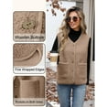 thumbnail image 4 of Reversible Vests Women Fall Sleeveless V-Neck Button up Fleece Vests Jackets with Pockets for Fall Winter Outerwear, 4 of 7
