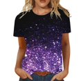 thumbnail image 1 of WEAIXIMIUNG Chemises à Manches Longues pour Femmes Travaillant à l'Extérieur T-Shirt Confortable pour Femmes Chemises à Imprimé Floral Mode Col Rond Manches Courtes Tee Tops Tunique Blouse, 1 of 6