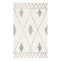 SAFAVIEH Casablanca Marnie Diamond Wool Area Rug, Ivory/Black, 2'3" x 4'