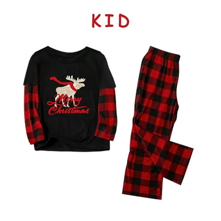 

Bilu Christmas Pajamas For Family Christmas Child Printed Blouse Tops+Pants Xmas Family Matching Pajamas Set Winter Pajamas For Women Black