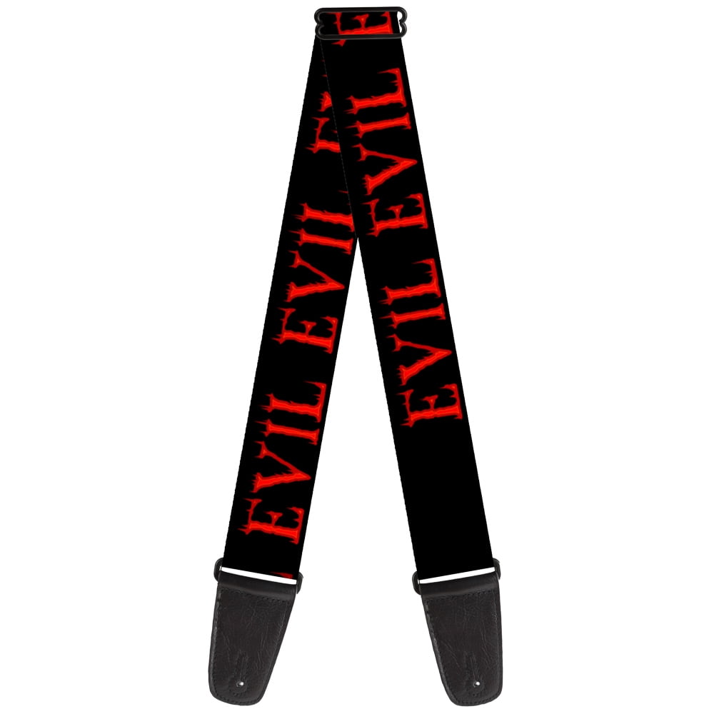 Buckle-Down Guitar Strap, Flaming Evil Black Red, 2 Inches Wide