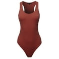 thumbnail image 2 of A2Y Women's Fashion Basic Premium Cotton Racerback Tank Body Suit Fired Brick XS, 2 of 5