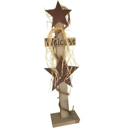 Decorative Sign Posts - Furniture Barn USA™ Primitive Decorative Rustic Star Welcome Sign on Post