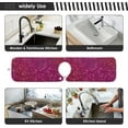 thumbnail image 6 of Coolnut 2 Pack Faucet Mat Splash Guard for Kitchen Sink, Red Pink Bling Faucet Handle Drip Catcher Tray Absorbent Mat Fast Dry Mat for Kitchen, Bathroom, 14"x5", 6 of 7