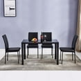 thumbnail image 6 of Zimtown Modern 7 Pcs Dining Table Set With 6 Leather Chairs and Glass Table Kitchen Room Furniture, 6 of 7
