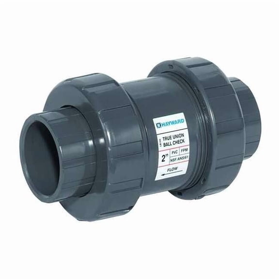 Hayward Flow Control Check Valve, True Union, Ball, 2", PVC/EPDM, S/T TC10200STE