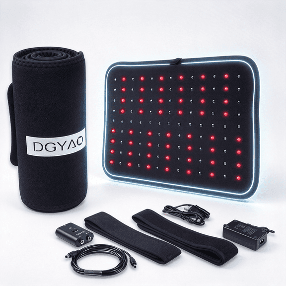 DGYAO Red Light & Infrared LED Light Pad for Neck, Shoulder, Back, Knee & Hip – 117 LED Diodes, 20-Min Auto Timer, Home Use