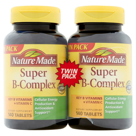 Nature Made Super B-Complex clés vitamines B + vitamine C Twin Pack 2 x 140 comprimés