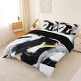thumbnail image 3 of Homewish Gold Black Gradient Duvet Cover Queen,Modern Artwork Queen Bedding,Black Reversible,3 Pieces,1 Duvet Cover and 2 Pillowcases, 3 of 6