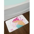 thumbnail image 2 of Zodiac Scorpio Bath Mat, Illustration of a Scorpio Sign as a Young Woman in a Blue Dress, Non-Slip Plush Mat Bathroom Kitchen Laundry Room Decor, 29.5 X 17.5 Inches, Pink Turquoise Beige, Ambesonne, 2 of 2