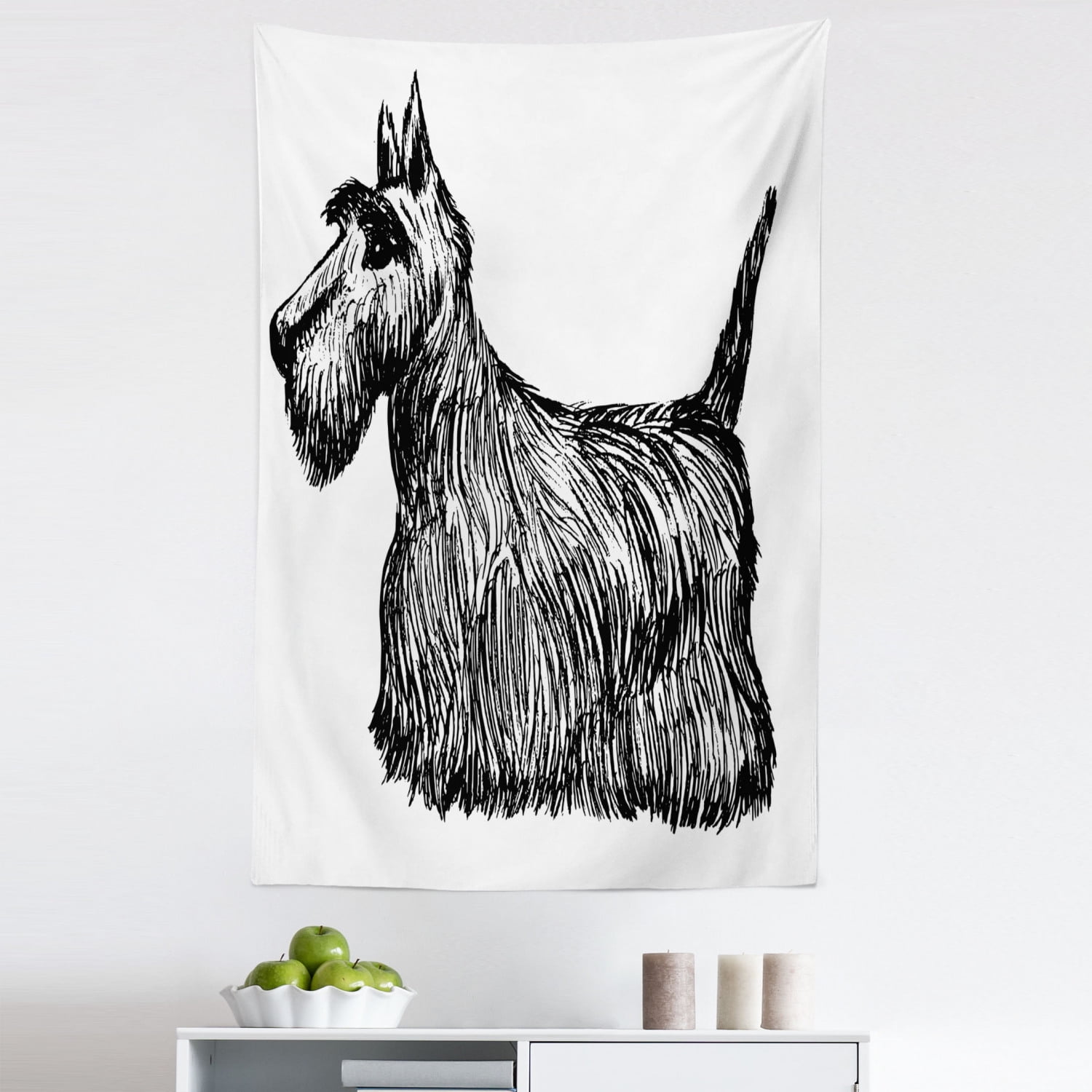 Grey Scottie Scottie Pink Scottie Wall Art, Prints Home Decor Scottish