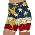 thumbnail image 2 of LEBONYARD Womens Summer Shorts Clearance under $10,Women's Shorts for a Relaxed Look,Women's Independence Day High-waisted Summer Print Leggings Beach Shorts Blue L, 2 of 5