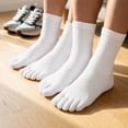 thumbnail image 6 of 12 Pairs Mens Cotton Five Finger Crew Toe Socks, Athletic Running Separate Toe Socks for Hiking Training Daily Wear, Moisture Wicking, 6 of 7