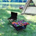 thumbnail image 5 of Outdoor Folding Table Portable Picnic Camping Table For Garden Fishing Beach Vector Pattern Thick Neon, 5 of 7