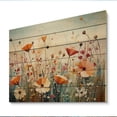 thumbnail image 2 of Designart "Pointillism Dot Art of Wildflowers Field II" Floral Print on Natural Pine Wood, 2 of 5